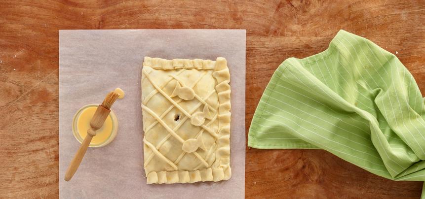 Empanada de espinacas y gambas