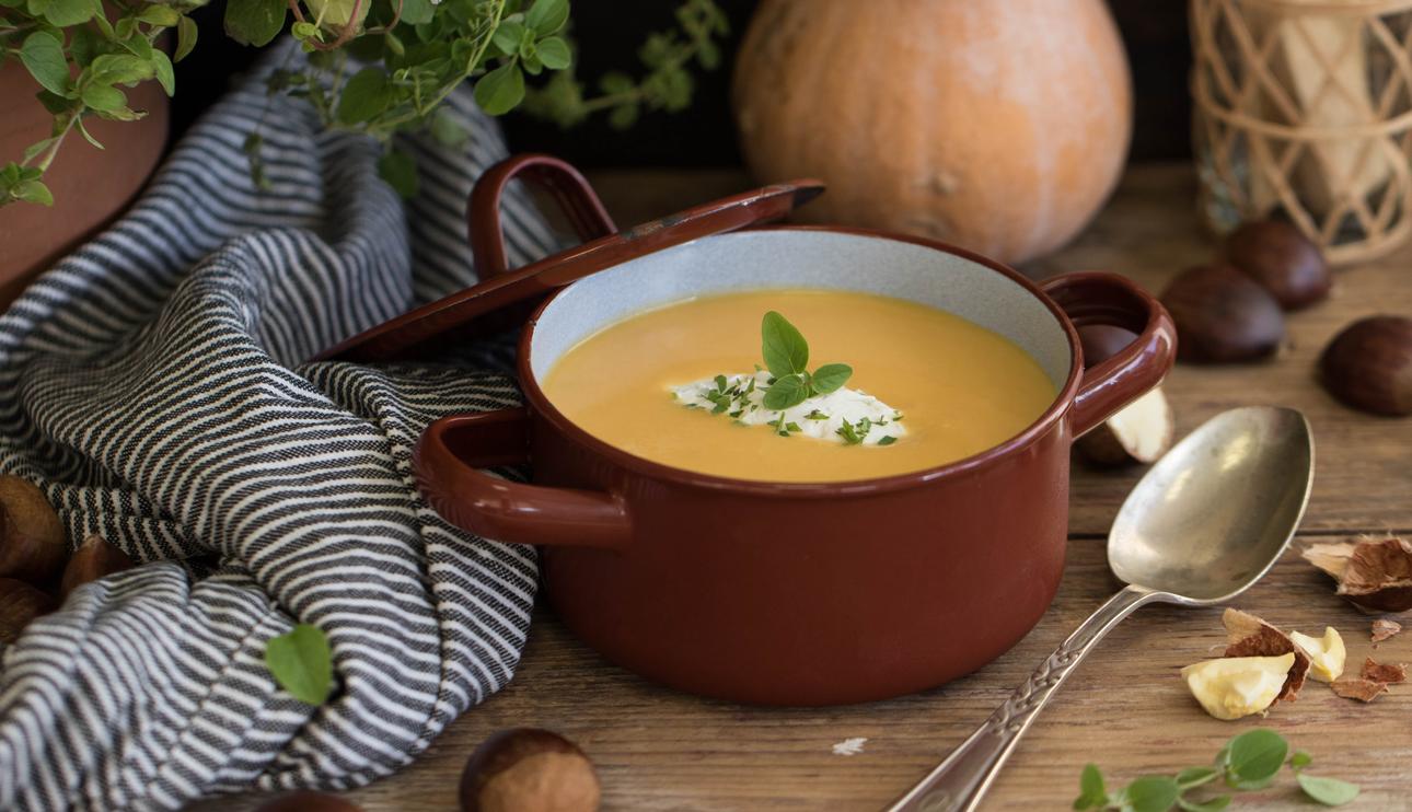 Crema de calabaza y castañas