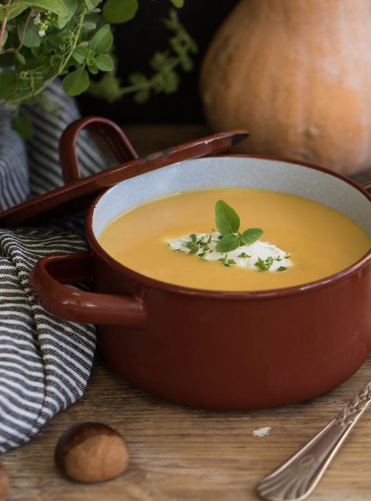 Crema de calabaza y castañas