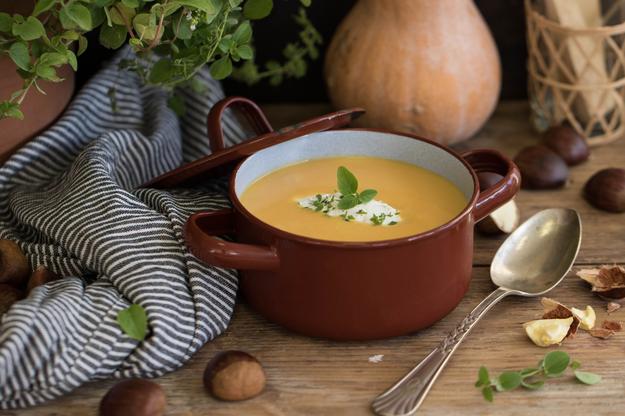 Crema de calabaza y castañas