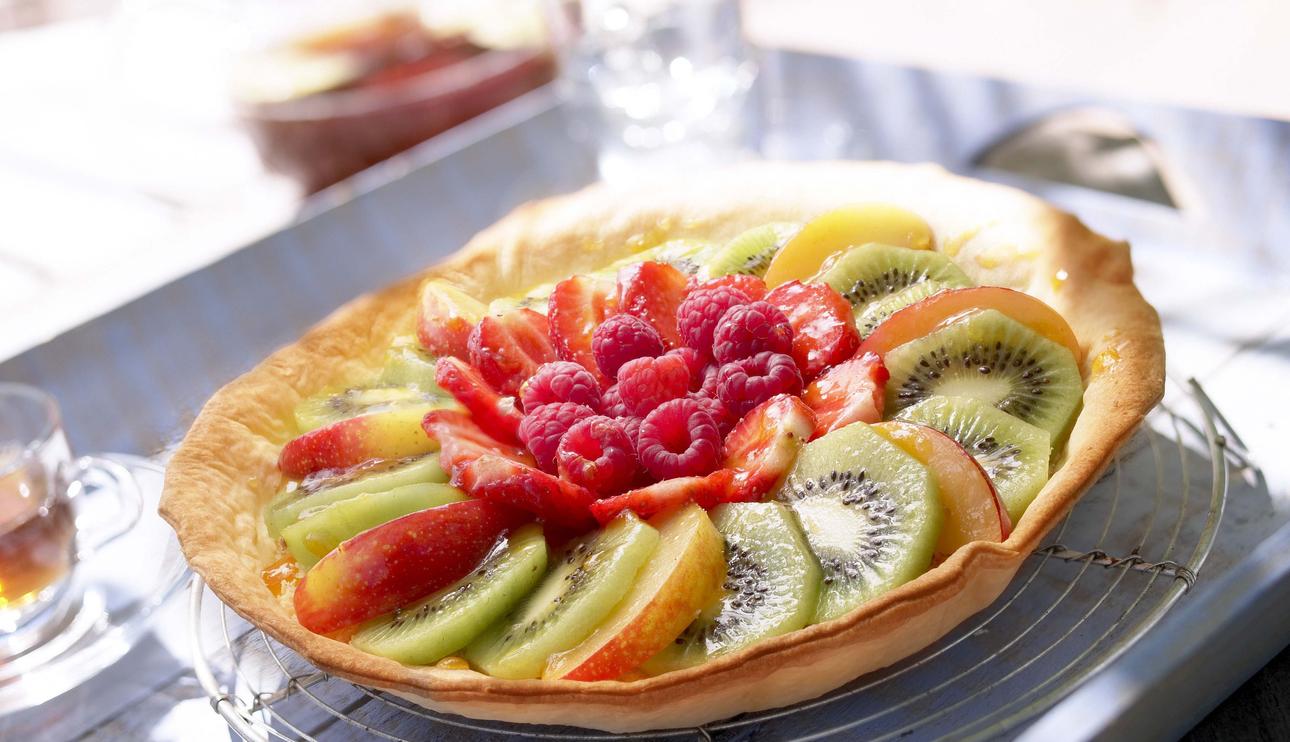 Tarta de frutas de verano