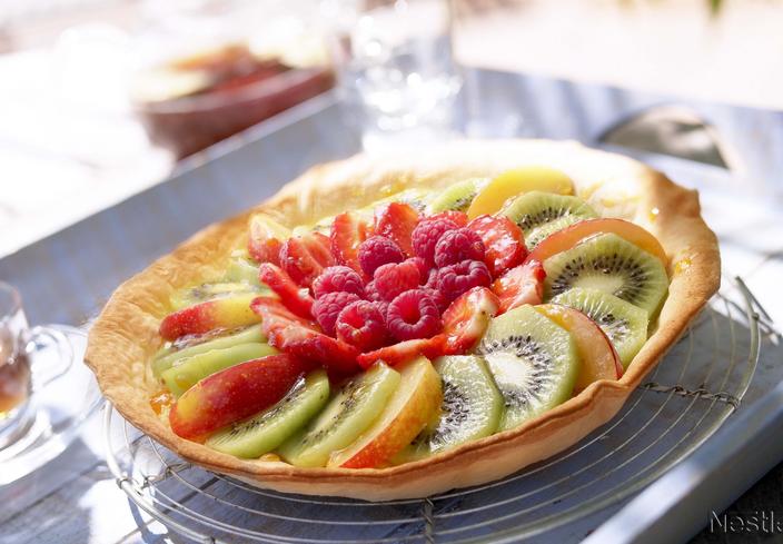 Tarta de frutas de verano