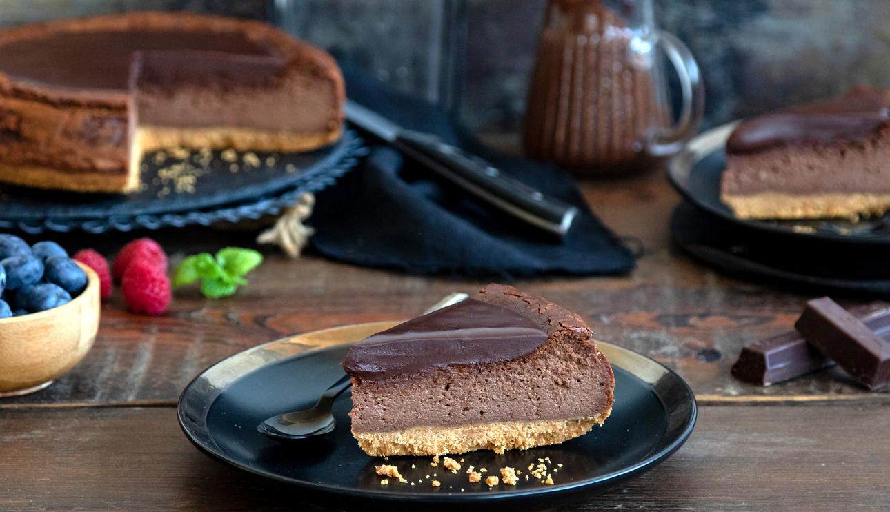 Pastel de queso con chocolate