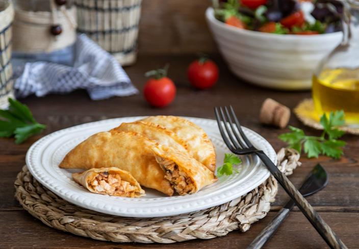 Empanadillas de pollo y champiñones