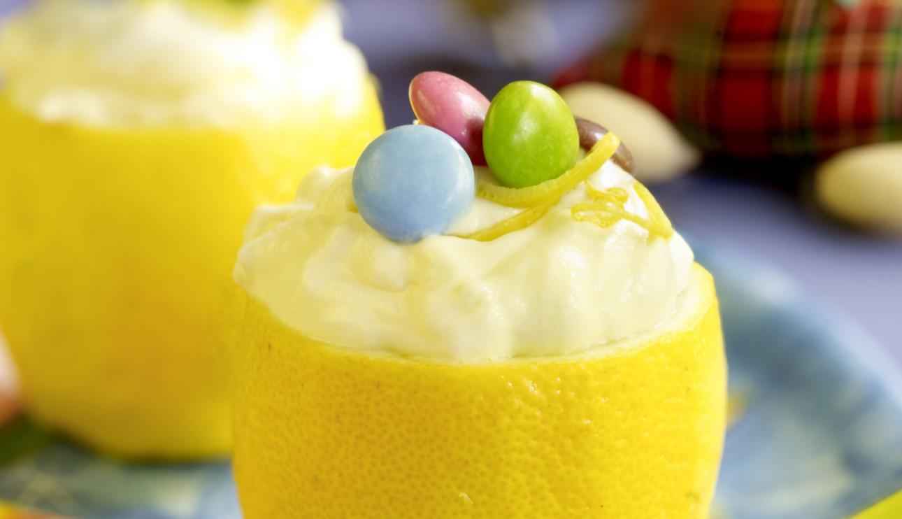 Mousse de limón con smarties