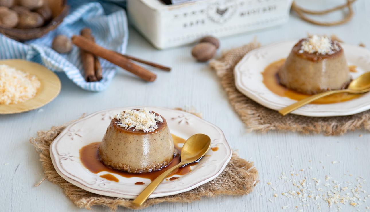Flan de coco y especias