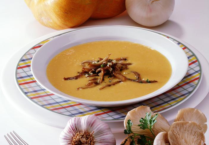 Crema de alubias con setas