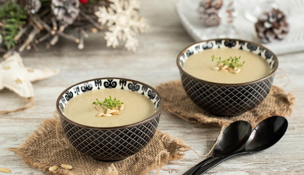 Crema de champiñones y foie