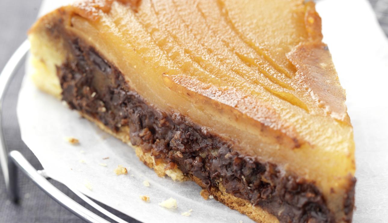 Tarta tatin de peras y chocolate