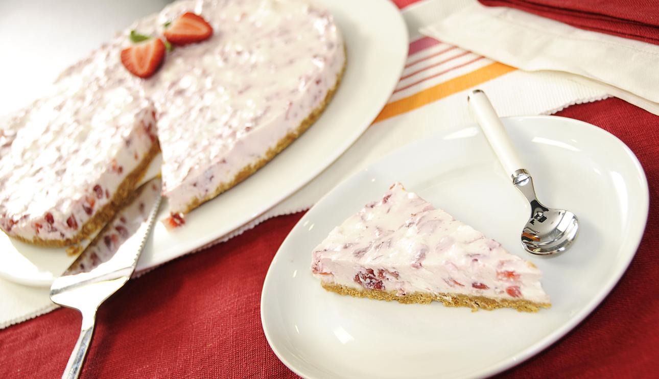 Pastel de queso y fresones