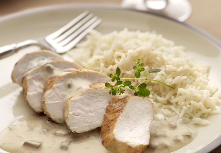 Pechugas de pollo con salsa de setas
