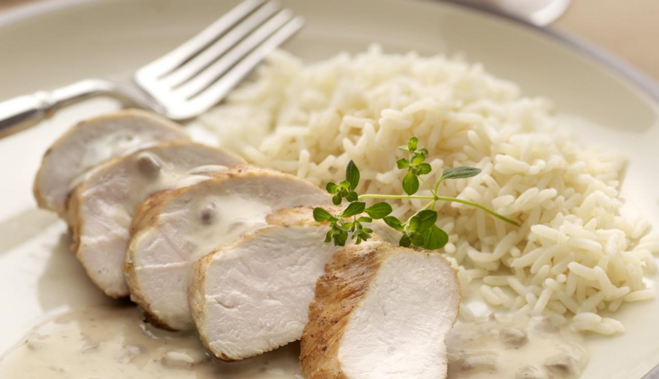 Pechugas de pollo con salsa de setas