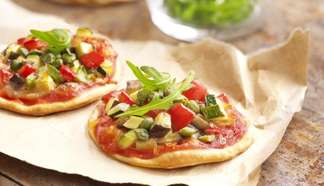 Mini pizzas vegetales