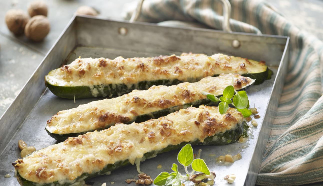 Calabacines con salsa de nueces