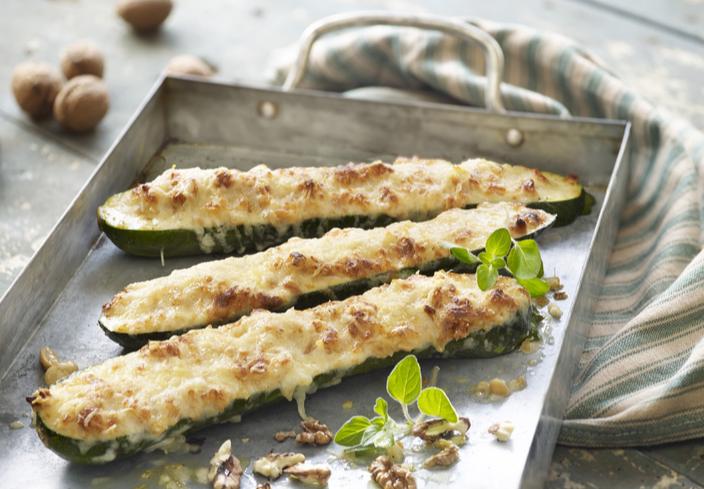 Calabacines con salsa de nueces