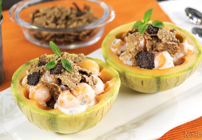 Ensalada de melón crujiente a la menta