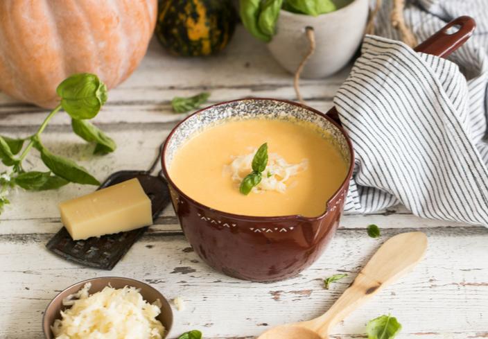Crema de calabaza y queso