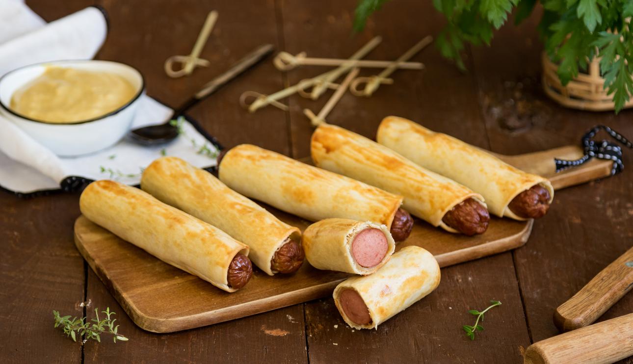 Rollitos de salchicha de pavo