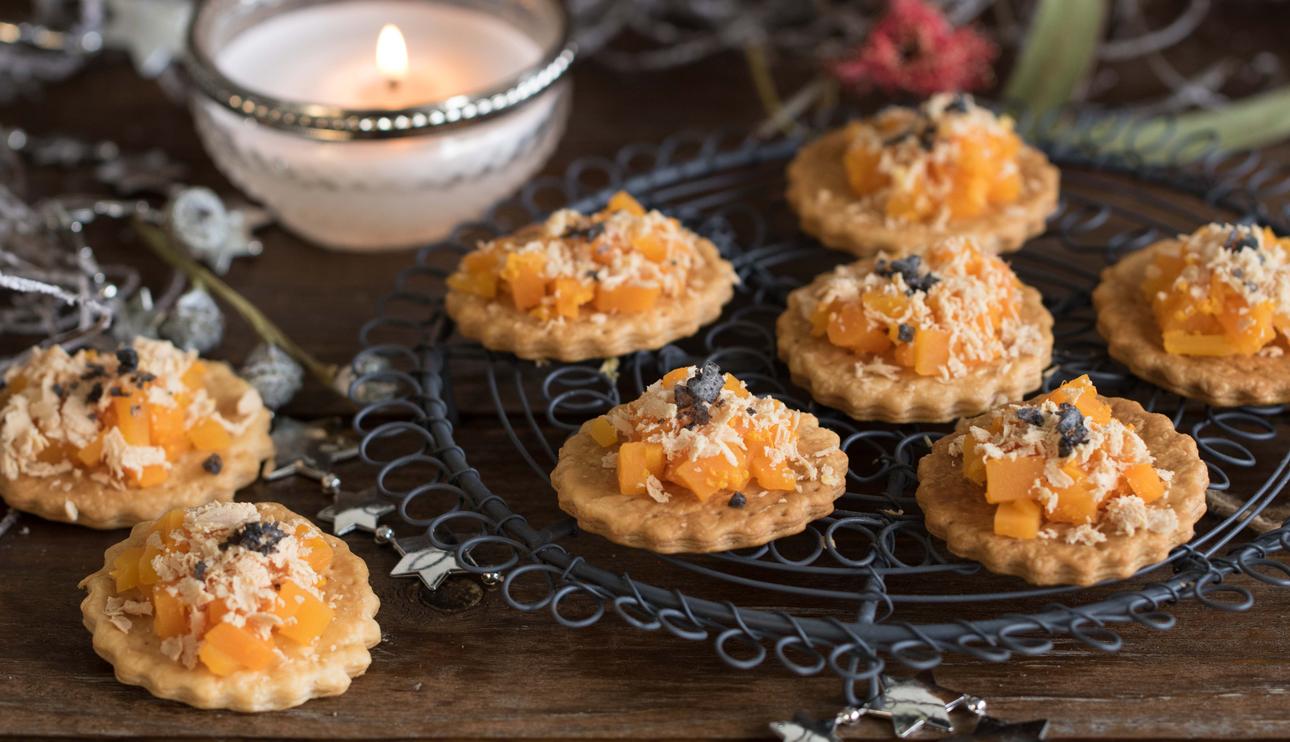 Bocaditos de calabaza y foie