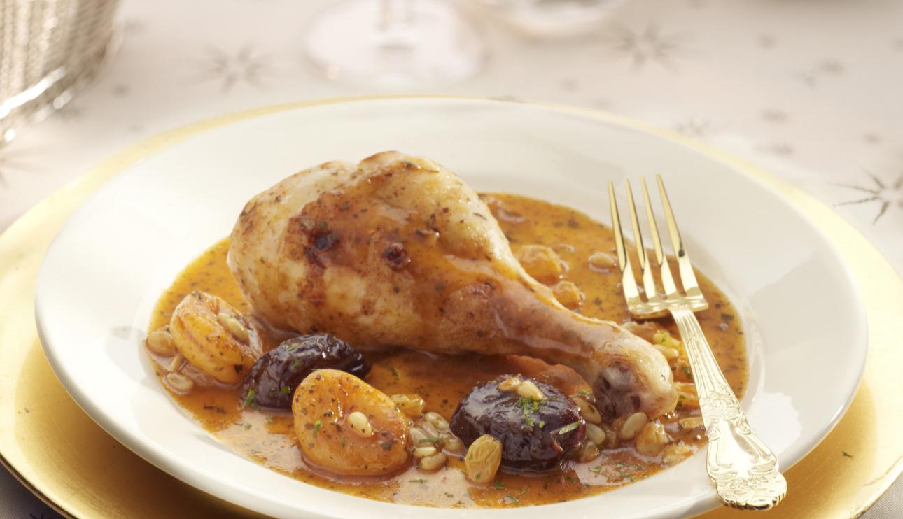 Muslos de pavo al horno con frutos secos