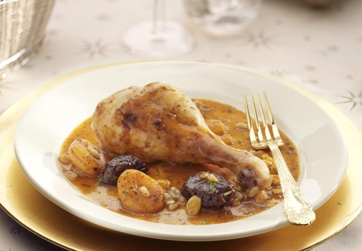 Muslos de pavo al horno con frutos secos