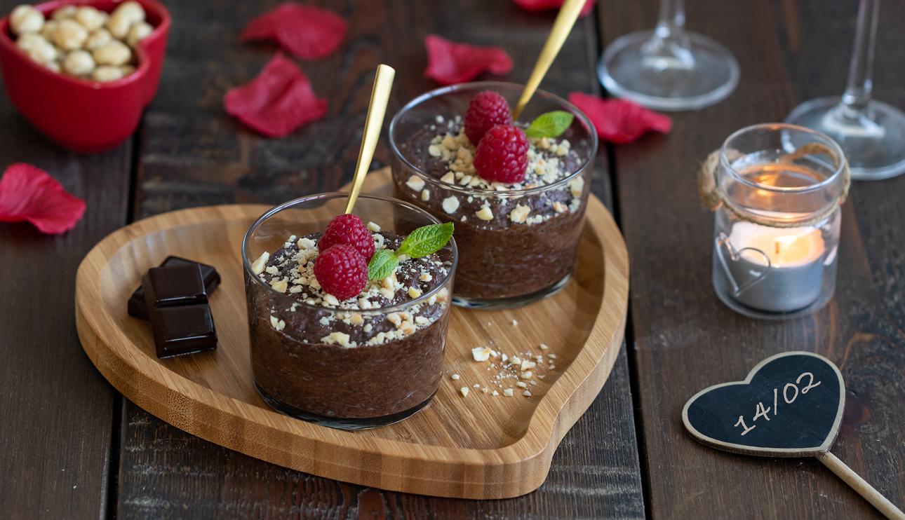 Mousse de chocolate y avellanas