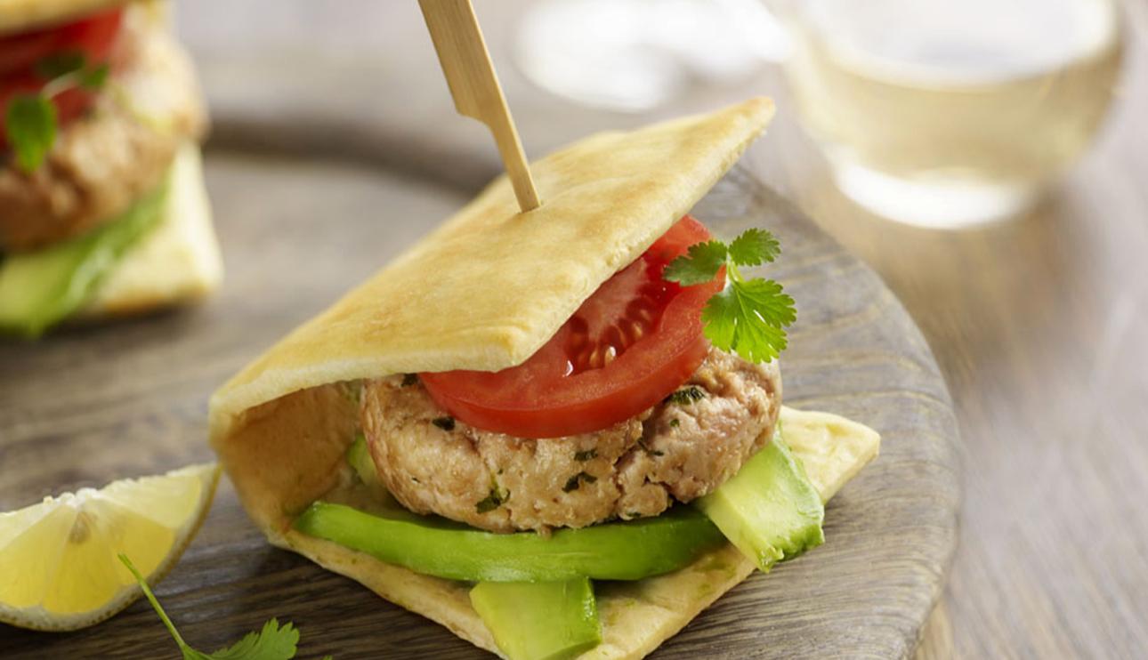 Wraps con hamburguesas de atún