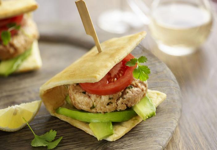 Wraps con hamburguesas de atún