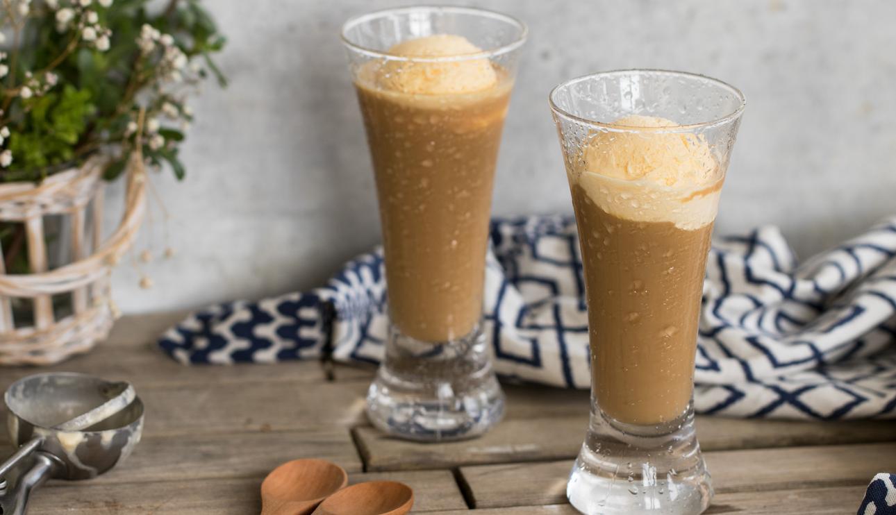 Batido de café y caramelo