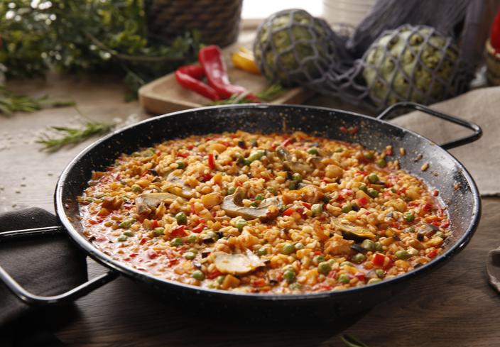 Arroz con bacalao y verduritas