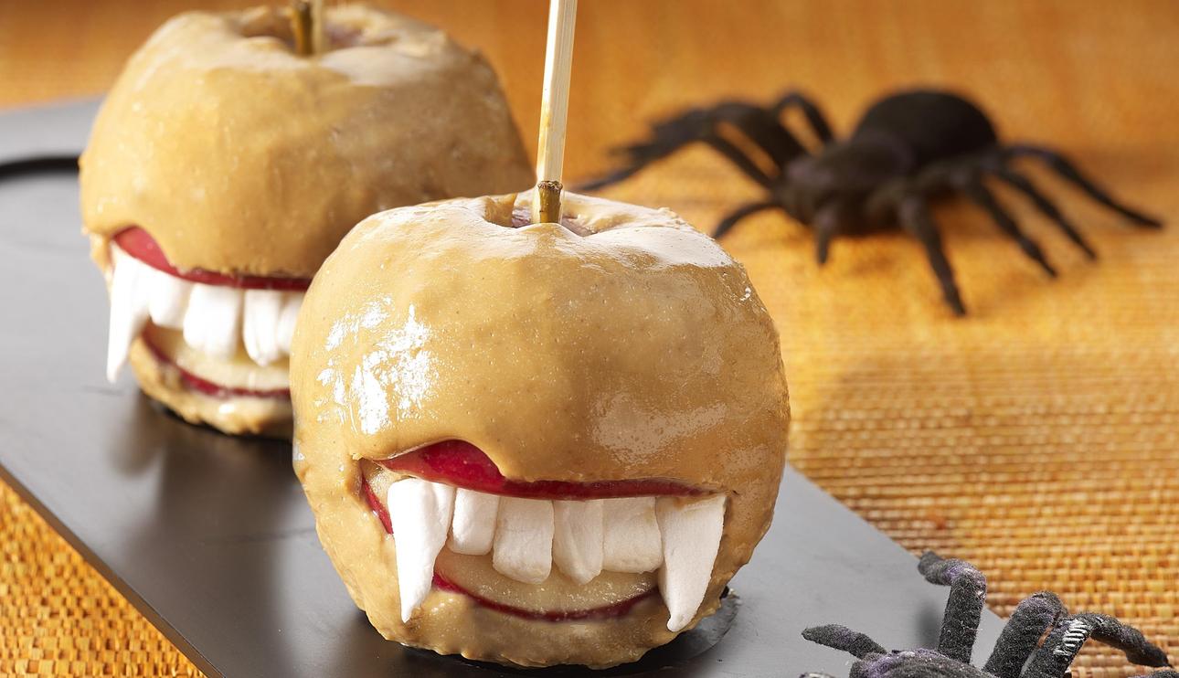 Manzanas vampiras para halloween