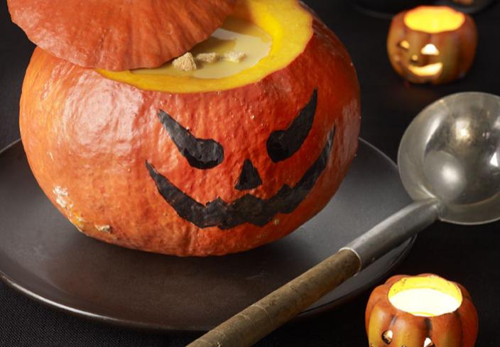 Sopa de calabaza y queso (cara agresiva)