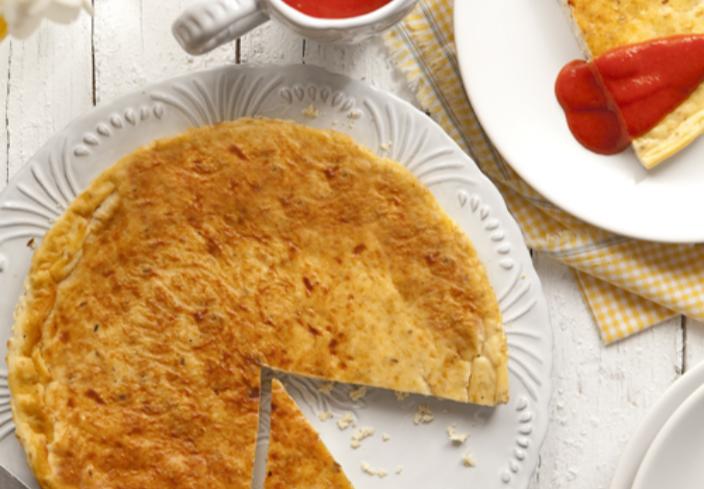 Pastel de queso de cabra con salsa de pimientos