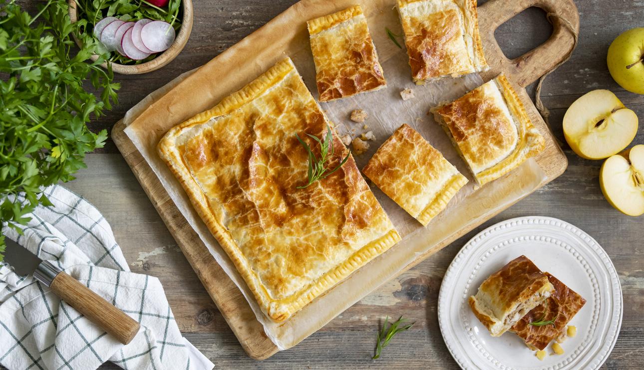 Hojaldre de pollo y manzana