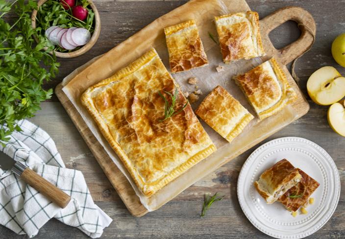 Hojaldre de pollo y manzana