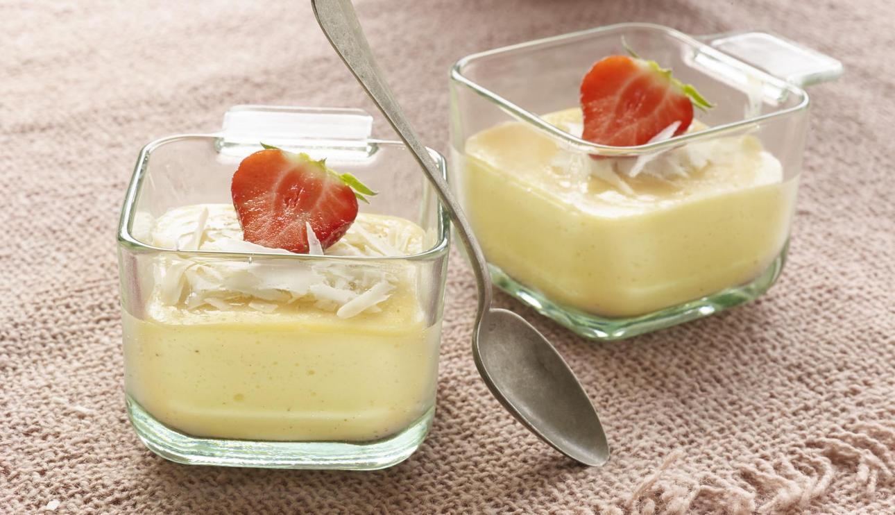 Natillas caseras de chocolate blanco