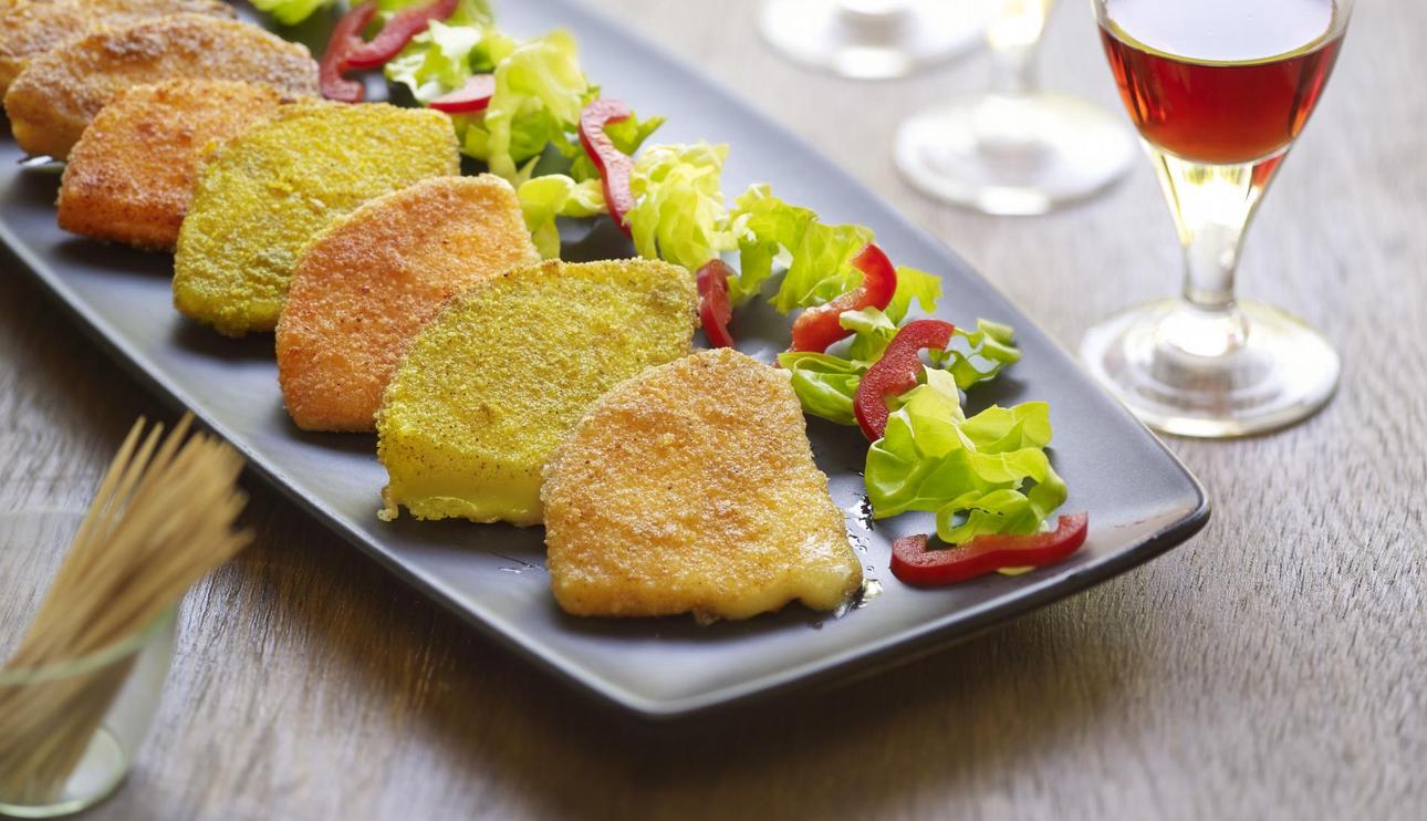 Aperitivo de queso 3 sabores: con curry, mejicano y pimentón