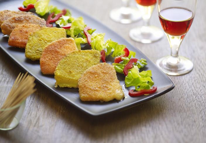 Aperitivo de queso 3 sabores: con curry, mejicano y pimentón