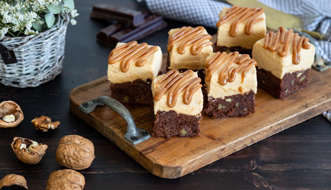 Brownie con mousse de Dulce de Leche