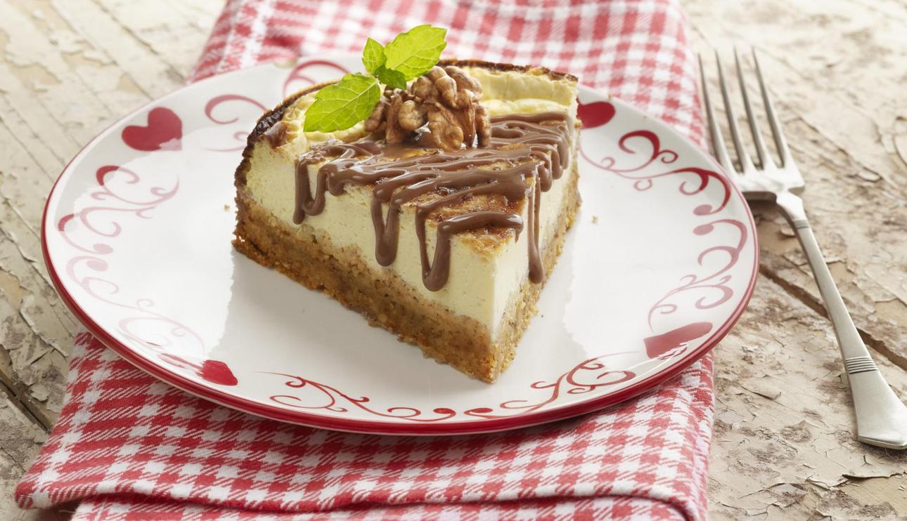 Cheesecake con nueces y Dulce de Leche