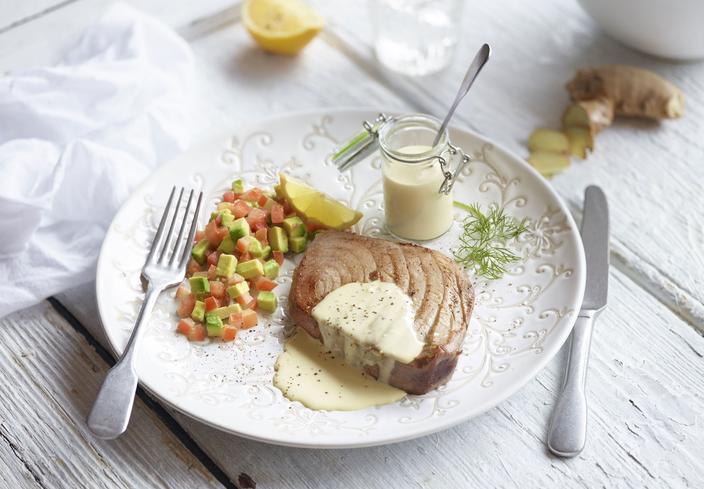Atún con salsa Ideal de jengibre