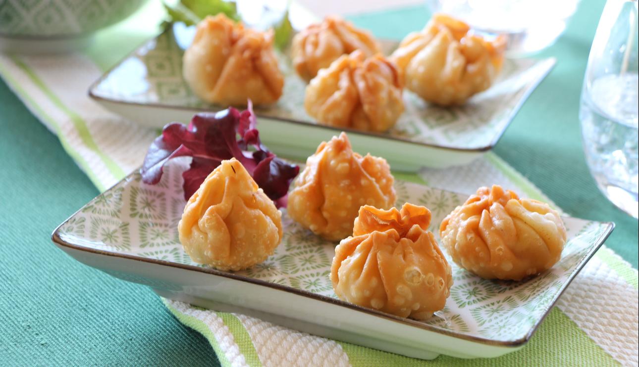 Saquitos de pollo, col y soja