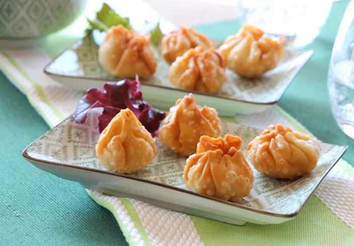 Saquitos de pollo, col y soja