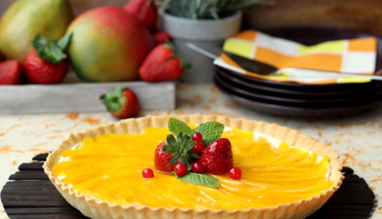 Tarta de lima y mango