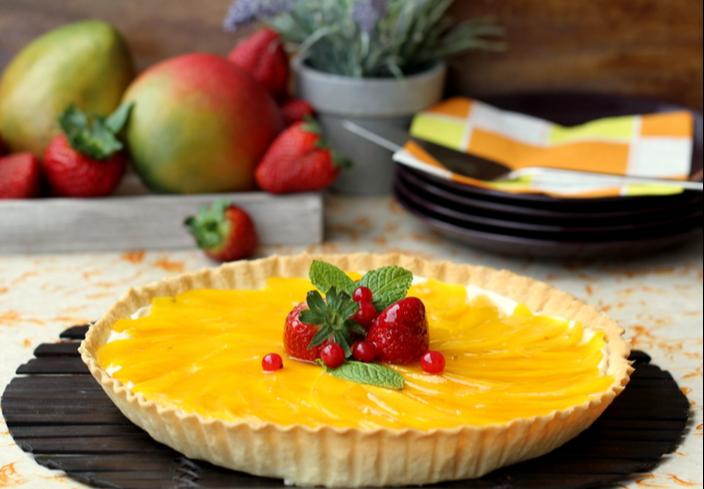 Tarta de lima y mango