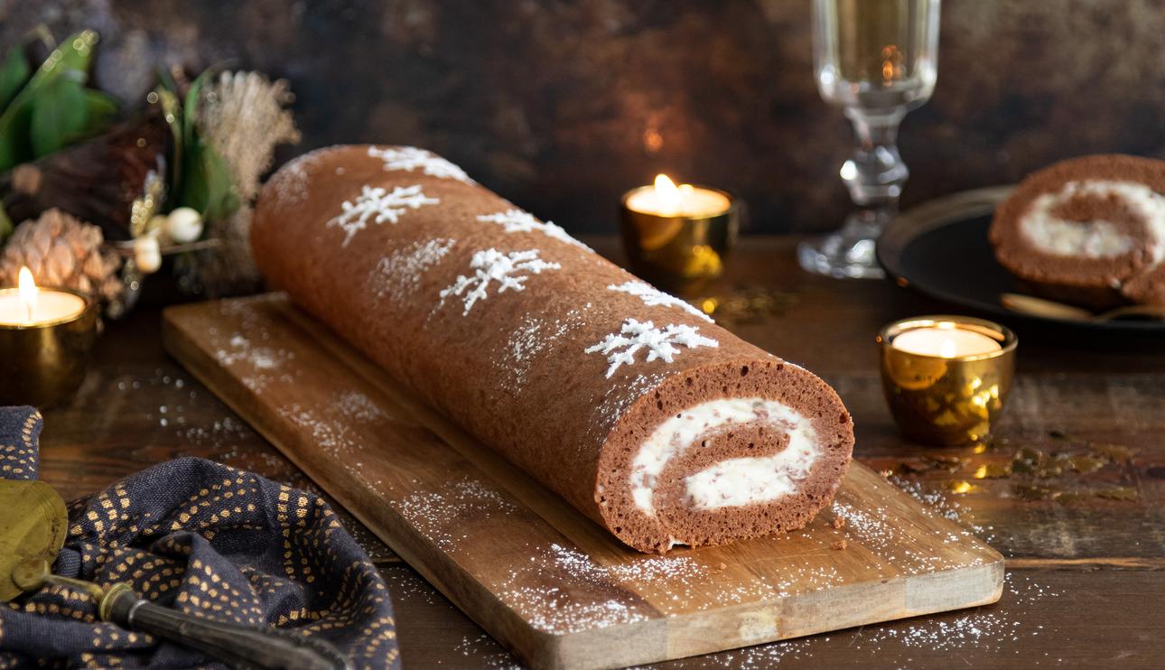 Pionono relleno de tres chocolates