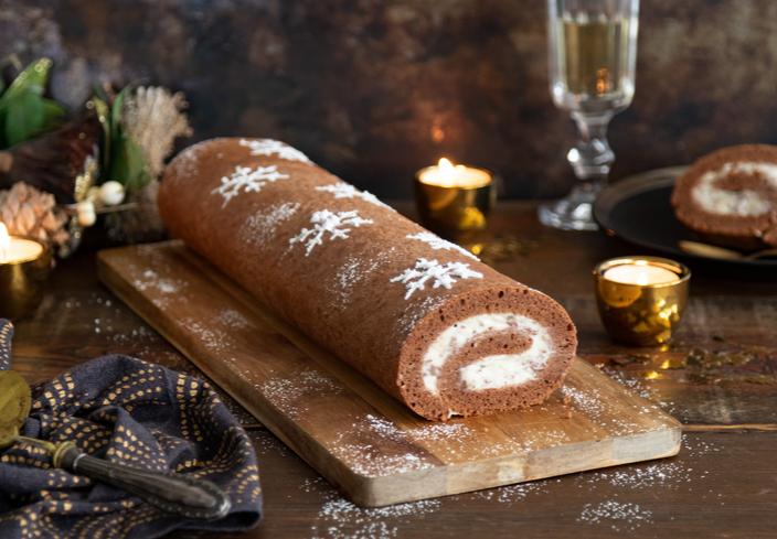 Pionono relleno de tres chocolates