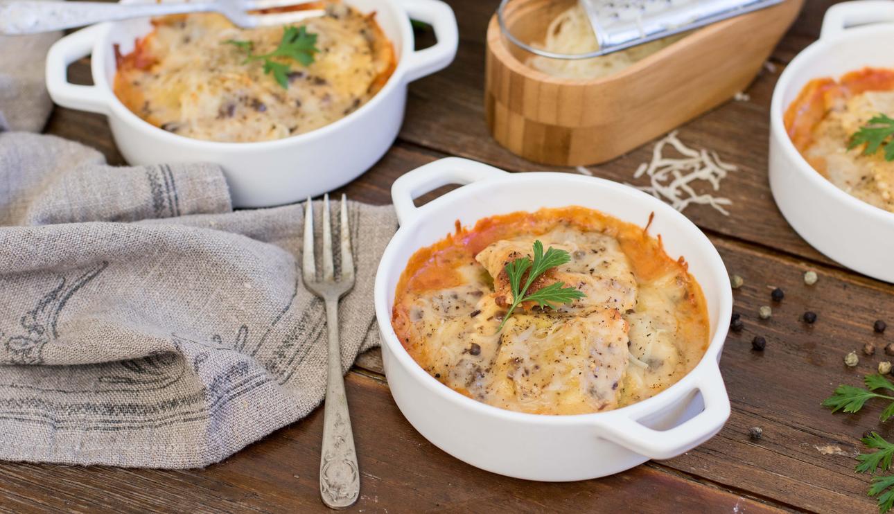 Ravioli de funghi al horno