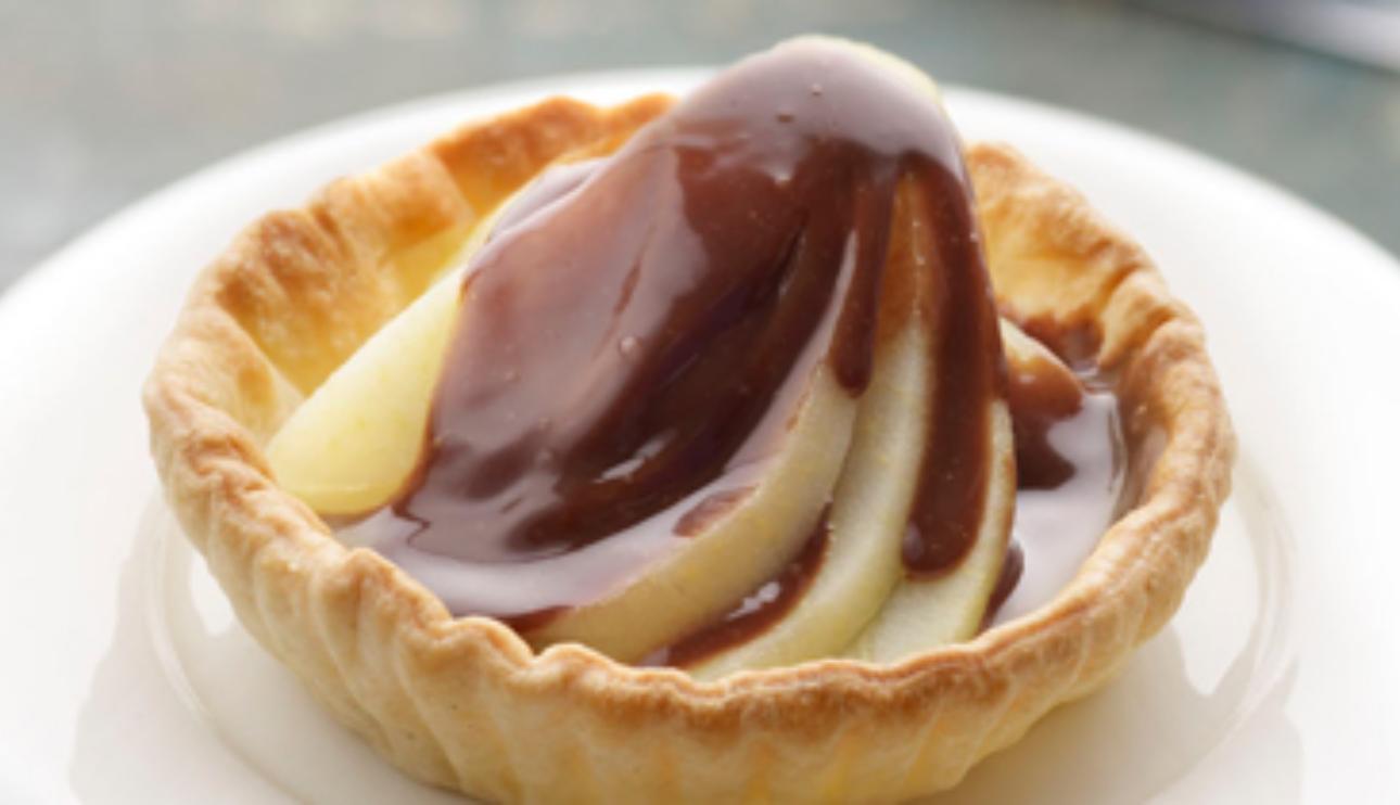 Tartaletas de pera y chocolate