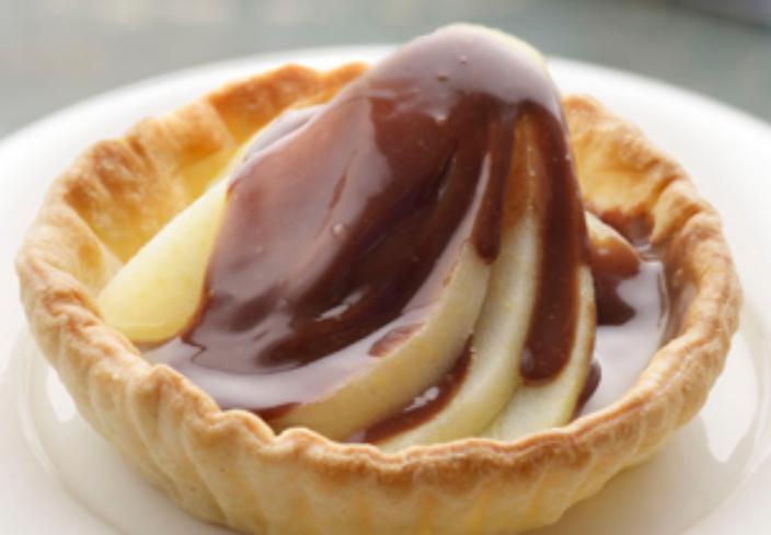 Tartaletas de pera y chocolate